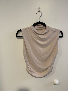 OGL Sleeveless Draped Neck Women's Top - Cream